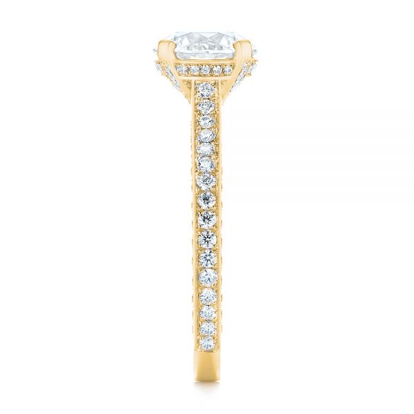 14k Yellow Gold 14k Yellow Gold Contemporary Round Diamond Engagement Ring - Side View - 104878