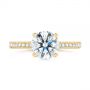 14k Yellow Gold 14k Yellow Gold Contemporary Round Diamond Engagement Ring - Top View -  104878 - Thumbnail