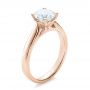 18k Rose Gold 18k Rose Gold Contemporary Solitaire Engagement Ring - Three-Quarter View -  100399 - Thumbnail