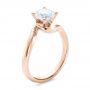 18k Rose Gold 18k Rose Gold Contemporary Solitaire Engagement Ring - Three-Quarter View -  100400 - Thumbnail