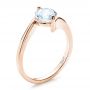 14k Rose Gold 14k Rose Gold Contemporary Solitaire Engagement Ring - Three-Quarter View -  1484 - Thumbnail