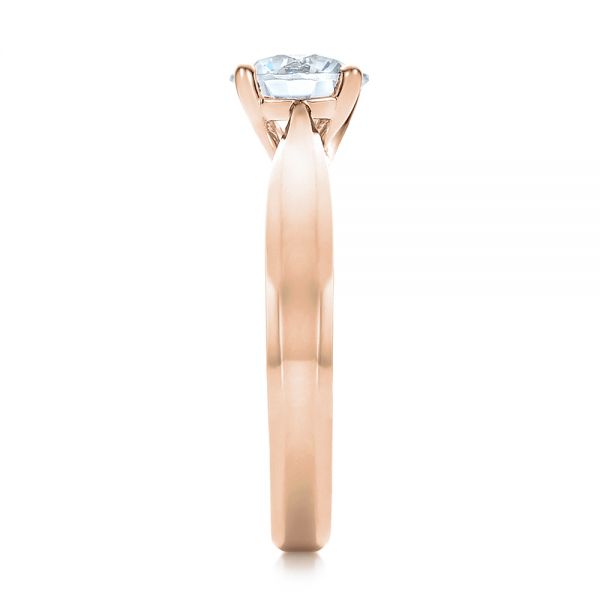 14k Rose Gold 14k Rose Gold Contemporary Solitaire Engagement Ring - Side View -  100397