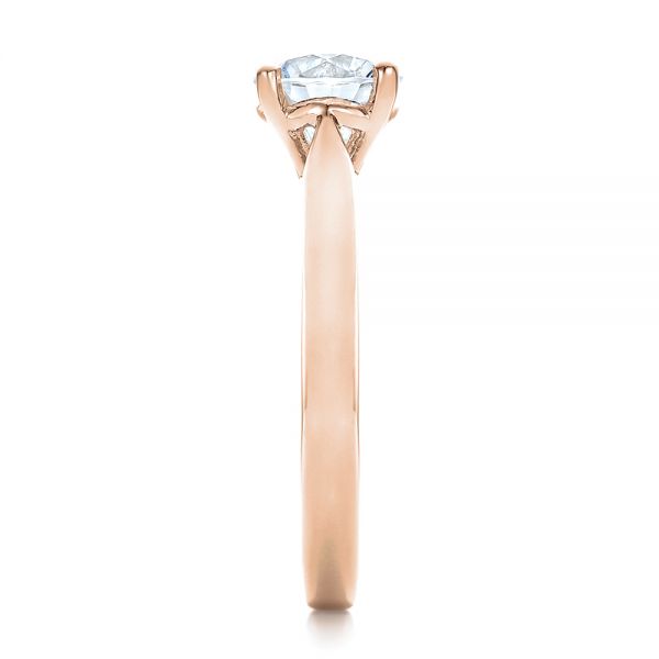 14k Rose Gold 14k Rose Gold Contemporary Solitaire Engagement Ring - Side View -  100399