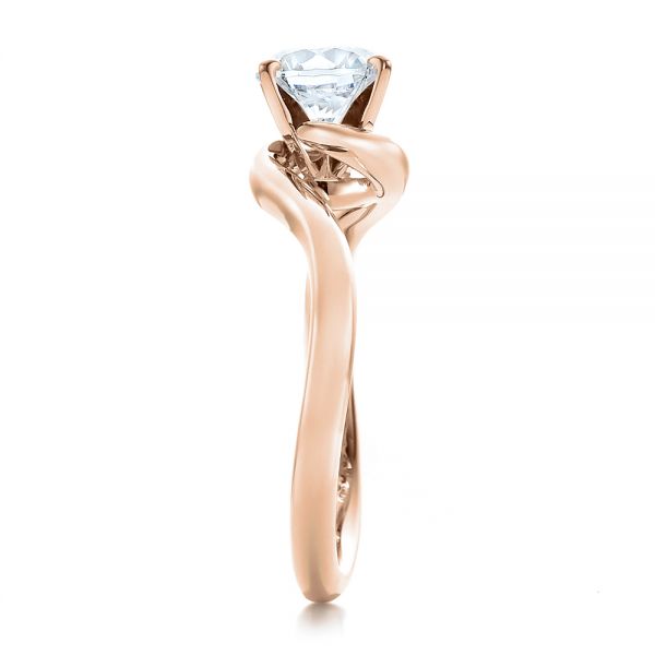 14k Rose Gold 14k Rose Gold Contemporary Solitaire Engagement Ring - Side View -  100400