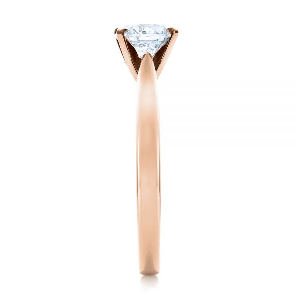 18k Rose Gold 18k Rose Gold Contemporary Solitaire Engagement Ring - Side View -  100401