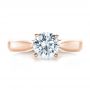 14k Rose Gold 14k Rose Gold Contemporary Solitaire Engagement Ring - Top View -  100397 - Thumbnail