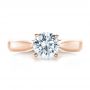 18k Rose Gold 18k Rose Gold Contemporary Solitaire Engagement Ring - Top View -  100397 - Thumbnail