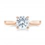 14k Rose Gold 14k Rose Gold Contemporary Solitaire Engagement Ring - Top View -  100399 - Thumbnail