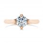 14k Rose Gold 14k Rose Gold Contemporary Solitaire Engagement Ring - Top View -  1389 - Thumbnail