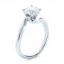 14k White Gold Contemporary Solitaire Engagement Ring - Three-Quarter View -  100400 - Thumbnail