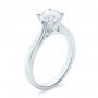 14k White Gold Contemporary Solitaire Engagement Ring - Three-Quarter View -  100401 - Thumbnail