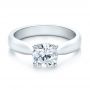 18k White Gold 18k White Gold Contemporary Solitaire Engagement Ring - Flat View -  100397 - Thumbnail