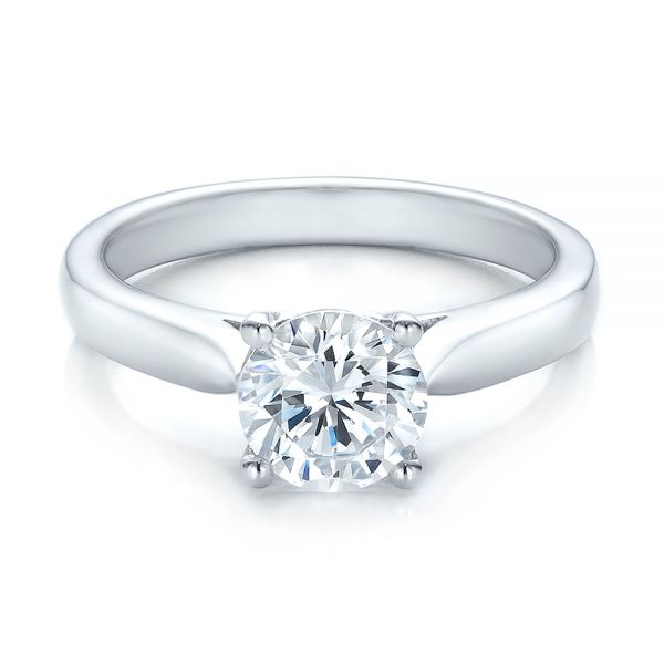  Platinum Platinum Contemporary Solitaire Engagement Ring - Flat View -  100399