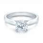 14k White Gold Contemporary Solitaire Engagement Ring - Flat View -  100399 - Thumbnail