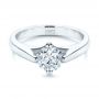 18k White Gold 18k White Gold Contemporary Solitaire Engagement Ring - Flat View -  1389 - Thumbnail