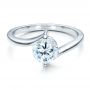  Platinum Platinum Contemporary Solitaire Engagement Ring - Flat View -  1484 - Thumbnail