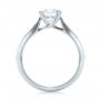 14k White Gold Contemporary Solitaire Engagement Ring - Front View -  100397 - Thumbnail