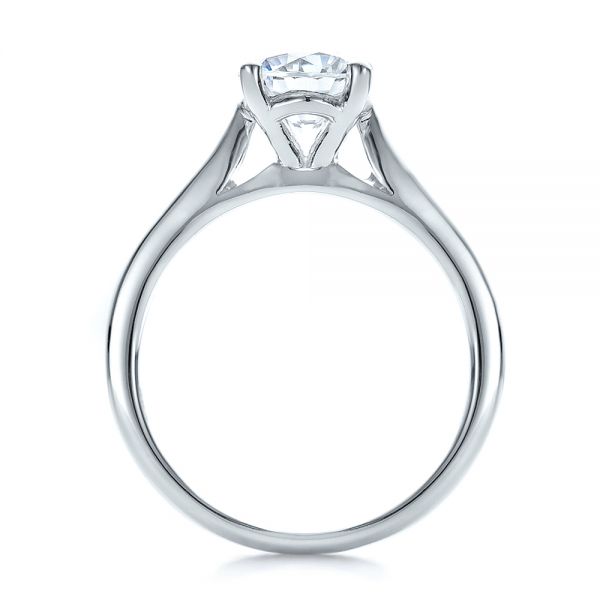 18k White Gold 18k White Gold Contemporary Solitaire Engagement Ring - Front View -  100399