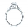14k White Gold Contemporary Solitaire Engagement Ring - Front View -  100399 - Thumbnail