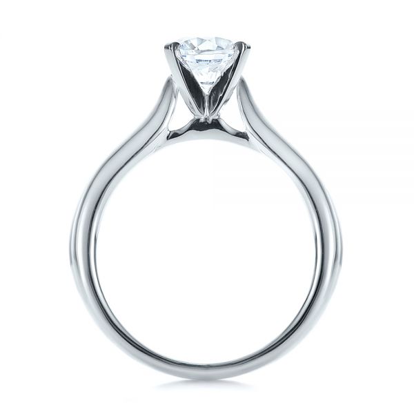 18k White Gold 18k White Gold Contemporary Solitaire Engagement Ring - Front View -  100401