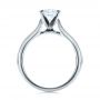 14k White Gold Contemporary Solitaire Engagement Ring - Front View -  100401 - Thumbnail