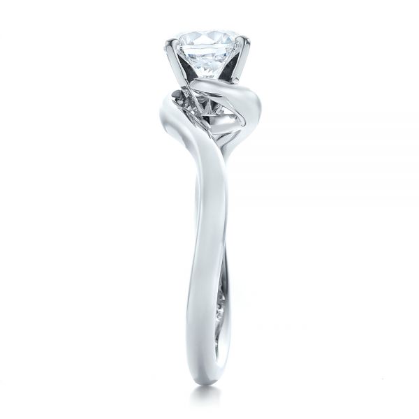  Platinum Platinum Contemporary Solitaire Engagement Ring - Side View -  100400