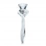14k White Gold Contemporary Solitaire Engagement Ring - Side View -  100400 - Thumbnail