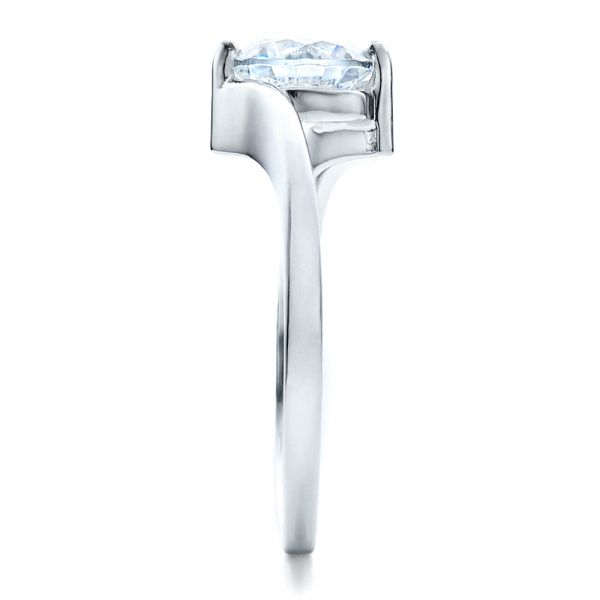 14k White Gold 14k White Gold Contemporary Solitaire Engagement Ring - Side View - 1484