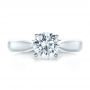  Platinum Platinum Contemporary Solitaire Engagement Ring - Top View -  100397 - Thumbnail