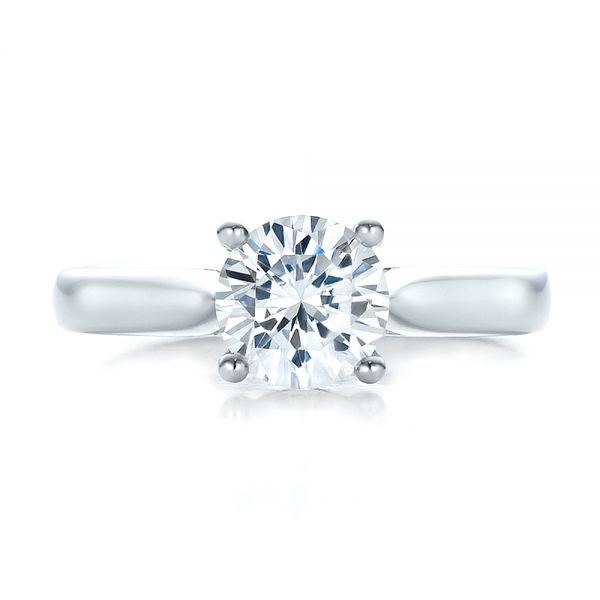  Platinum Platinum Contemporary Solitaire Engagement Ring - Top View -  100399