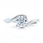  Platinum Platinum Contemporary Solitaire Engagement Ring - Top View -  100400 - Thumbnail