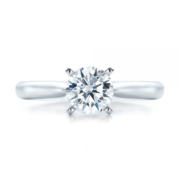  Platinum Platinum Contemporary Solitaire Engagement Ring - Top View -  100401