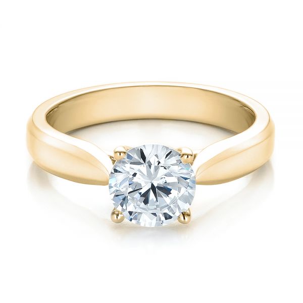 18k Yellow Gold 18k Yellow Gold Contemporary Solitaire Engagement Ring - Flat View - 100397