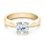 14k Yellow Gold 14k Yellow Gold Contemporary Solitaire Engagement Ring - Flat View -  100397 - Thumbnail