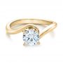 14k Yellow Gold 14k Yellow Gold Contemporary Solitaire Engagement Ring - Flat View -  100400 - Thumbnail