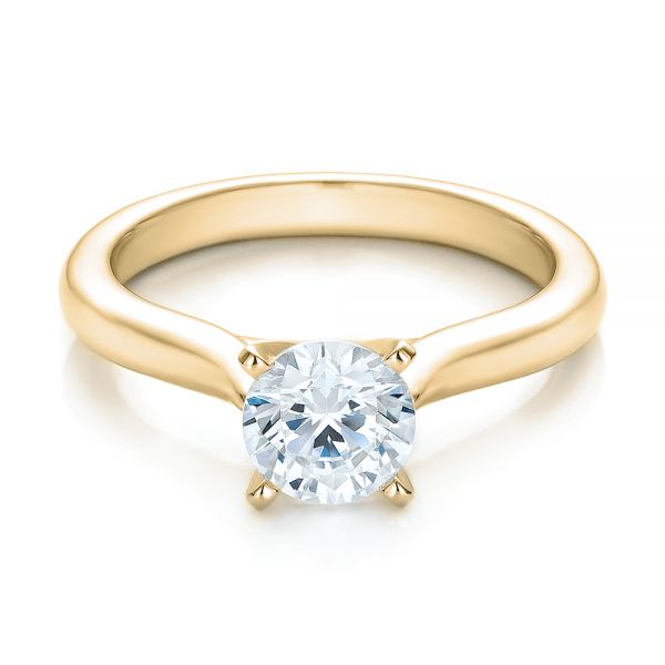 14k Yellow Gold 14k Yellow Gold Contemporary Solitaire Engagement Ring - Flat View -  100401