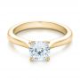 18k Yellow Gold 18k Yellow Gold Contemporary Solitaire Engagement Ring - Flat View -  100401 - Thumbnail