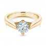 14k Yellow Gold 14k Yellow Gold Contemporary Solitaire Engagement Ring - Flat View -  1389 - Thumbnail
