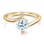 14k Yellow Gold 14k Yellow Gold Contemporary Solitaire Engagement Ring - Flat View -  1484 - Thumbnail