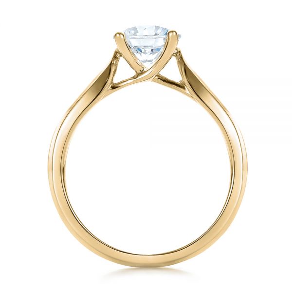14k Yellow Gold 14k Yellow Gold Contemporary Solitaire Engagement Ring - Front View -  100397
