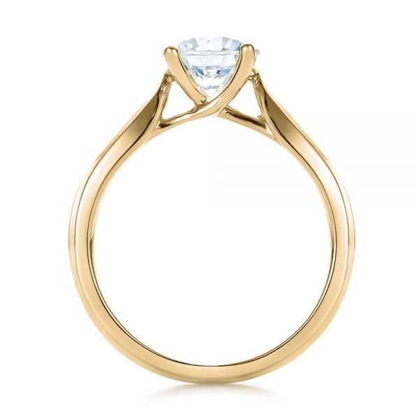 18k Yellow Gold 18k Yellow Gold Contemporary Solitaire Engagement Ring - Front View - 100397