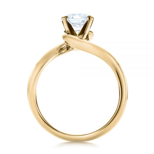 18k Yellow Gold 18k Yellow Gold Contemporary Solitaire Engagement Ring - Front View -  100400