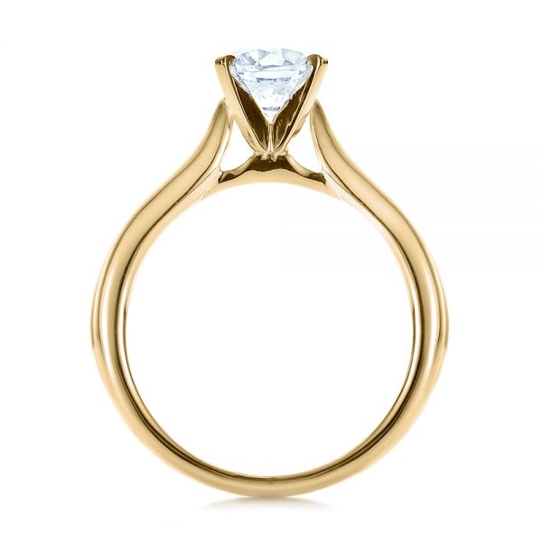 18k Yellow Gold 18k Yellow Gold Contemporary Solitaire Engagement Ring - Front View -  100401