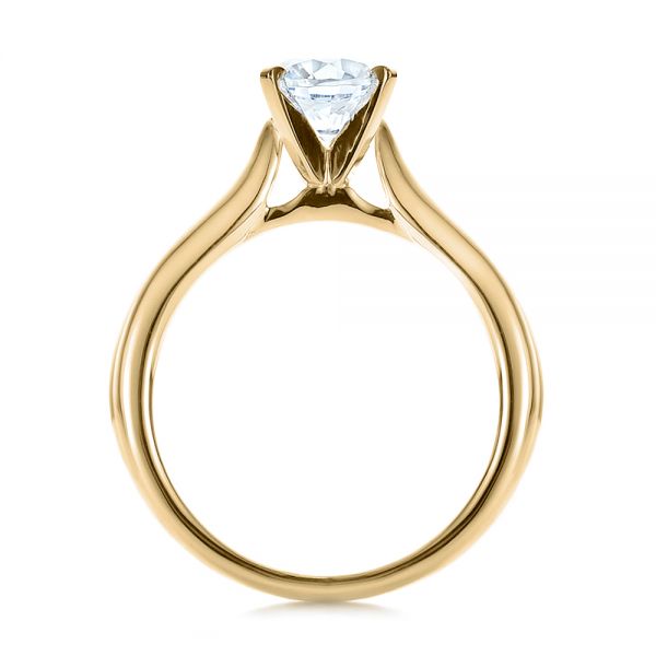 14k Yellow Gold 14k Yellow Gold Contemporary Solitaire Engagement Ring - Front View - 100401