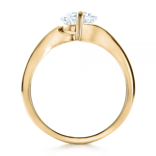 18k Yellow Gold 18k Yellow Gold Contemporary Solitaire Engagement Ring - Front View -  1484