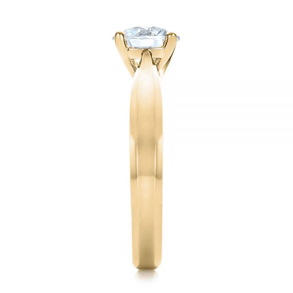 18k Yellow Gold 18k Yellow Gold Contemporary Solitaire Engagement Ring - Side View -  100397