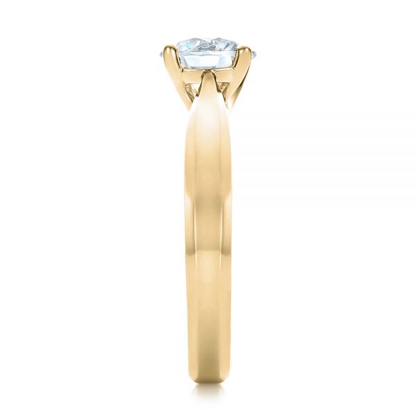 18k Yellow Gold 18k Yellow Gold Contemporary Solitaire Engagement Ring - Side View - 100397