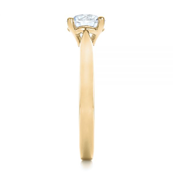 18k Yellow Gold 18k Yellow Gold Contemporary Solitaire Engagement Ring - Side View -  100399