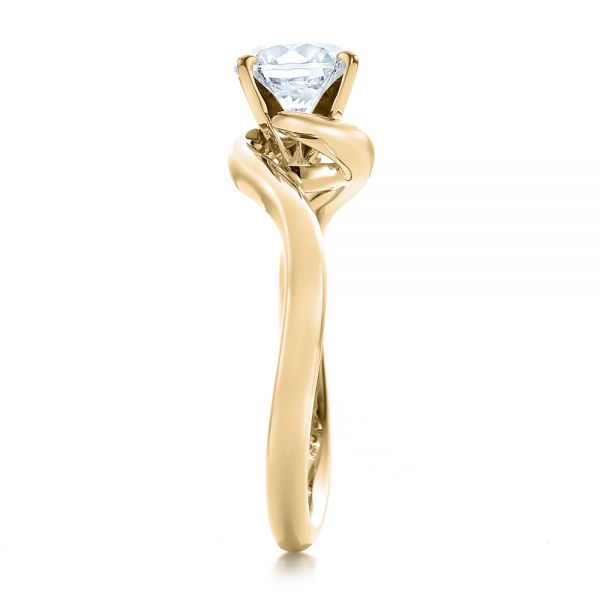 18k Yellow Gold 18k Yellow Gold Contemporary Solitaire Engagement Ring - Side View - 100400