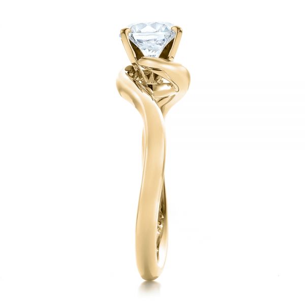 14k Yellow Gold 14k Yellow Gold Contemporary Solitaire Engagement Ring - Side View -  100400